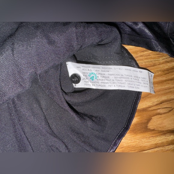 ZARA Black Satin Effect Viscose Crop Top Shirt XL - Picture 7 of 7